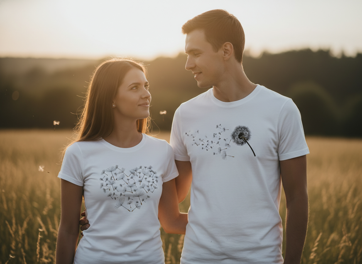 set pre zaľúbených Púpava a srdce z púpavy